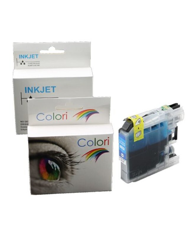 alternatief patroon voor Brother LC 223 cyan (met chip) EXTRA VEEL INHOUD !