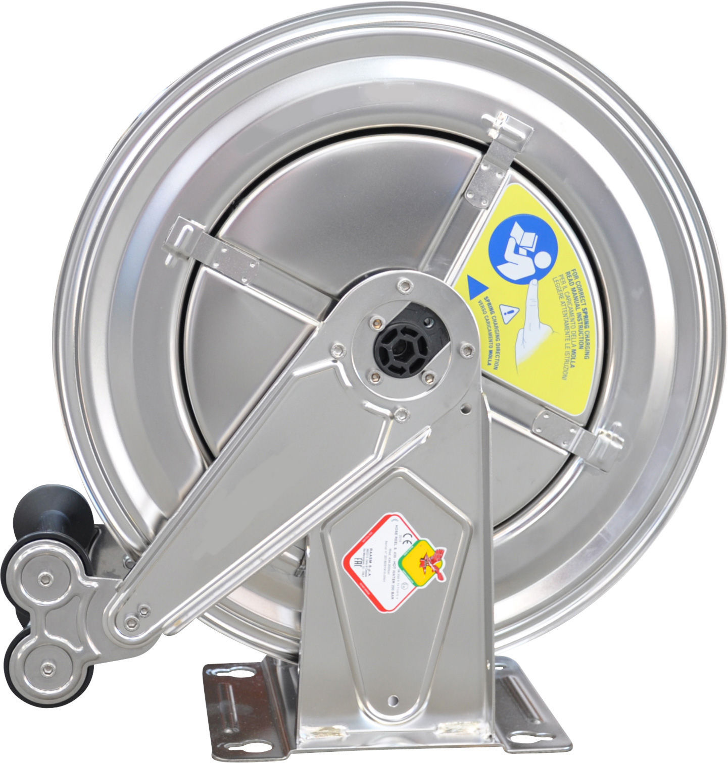 Stainless Steel HP-reel with automatic winding mechanism. Delivered  excluding hp-hose 