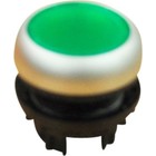 Push button 2 position-element transparent green for LED indication