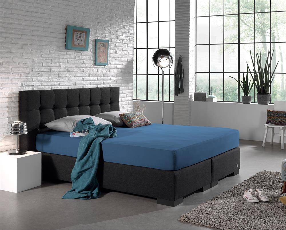Hoeslaken Dubbel Geweven Jersey 220 gram Blauw