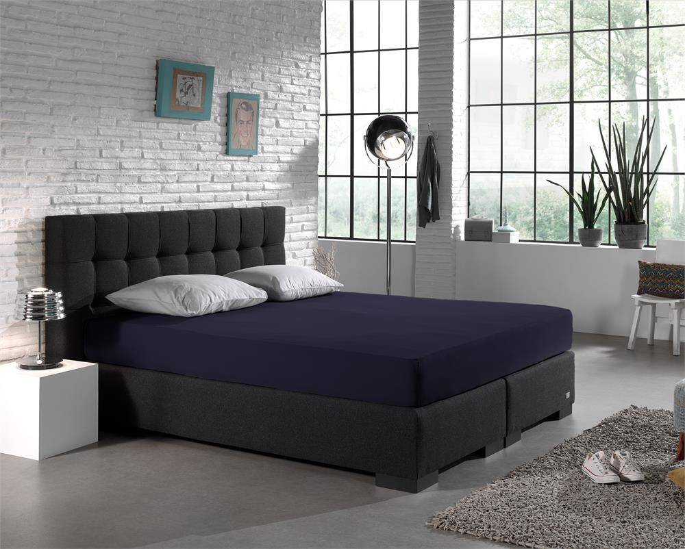 Hoeslaken Dubbel Geweven Jersey 220 gram Navy