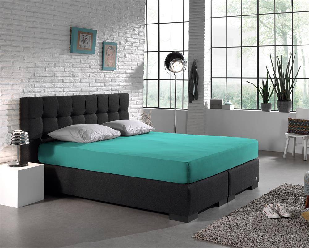 Hoeslaken Dubbel Geweven Jersey 220 gram Turquoise