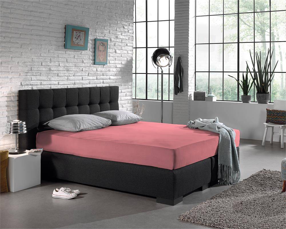 Jersey Hoeslaken Matras | Roze - 135 gram - Enkel
