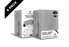 Hotel Jersey Matras Hoeslaken 4-Pack Grijs