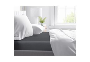 Matras Hoeslaken Katoen-Satijn Antraciet