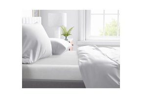 Matras Hoeslaken Katoen-Satijn Wit