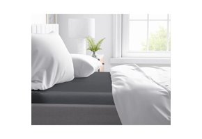 Topper Hoeslaken Katoen-Satijn Antraciet