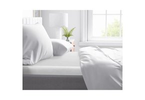 Topper Hoeslaken Katoen-Satijn wit