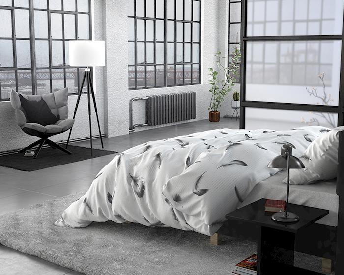 FL Vintage Feathers White - flanel