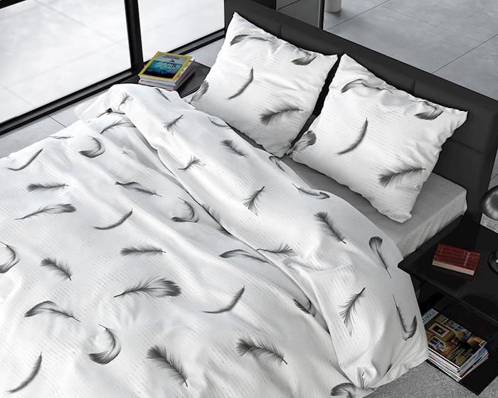 FL Vintage Feathers White - flanel