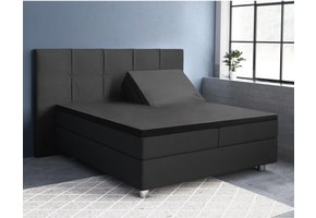 Splittopper hoeslaken katoen-Satijn zwart