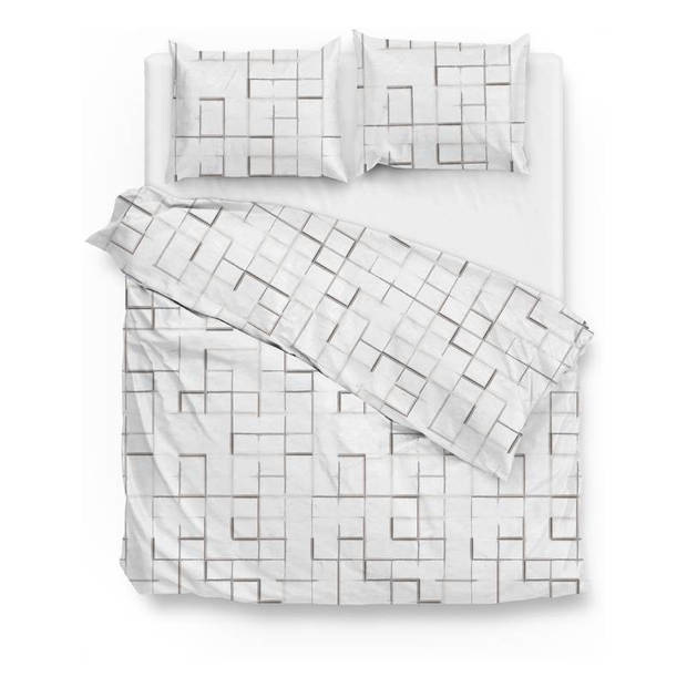 Alois White/Grey 100 % Katoen-Flanel