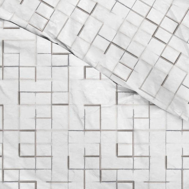Alois White/Grey 100 % Katoen-Flanel