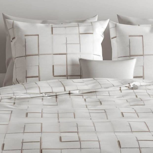 Alois White/Grey 100 % Katoen-Flanel