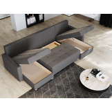 Slaapbank met opbergruimte Kos | U-bank - Kies je kleur