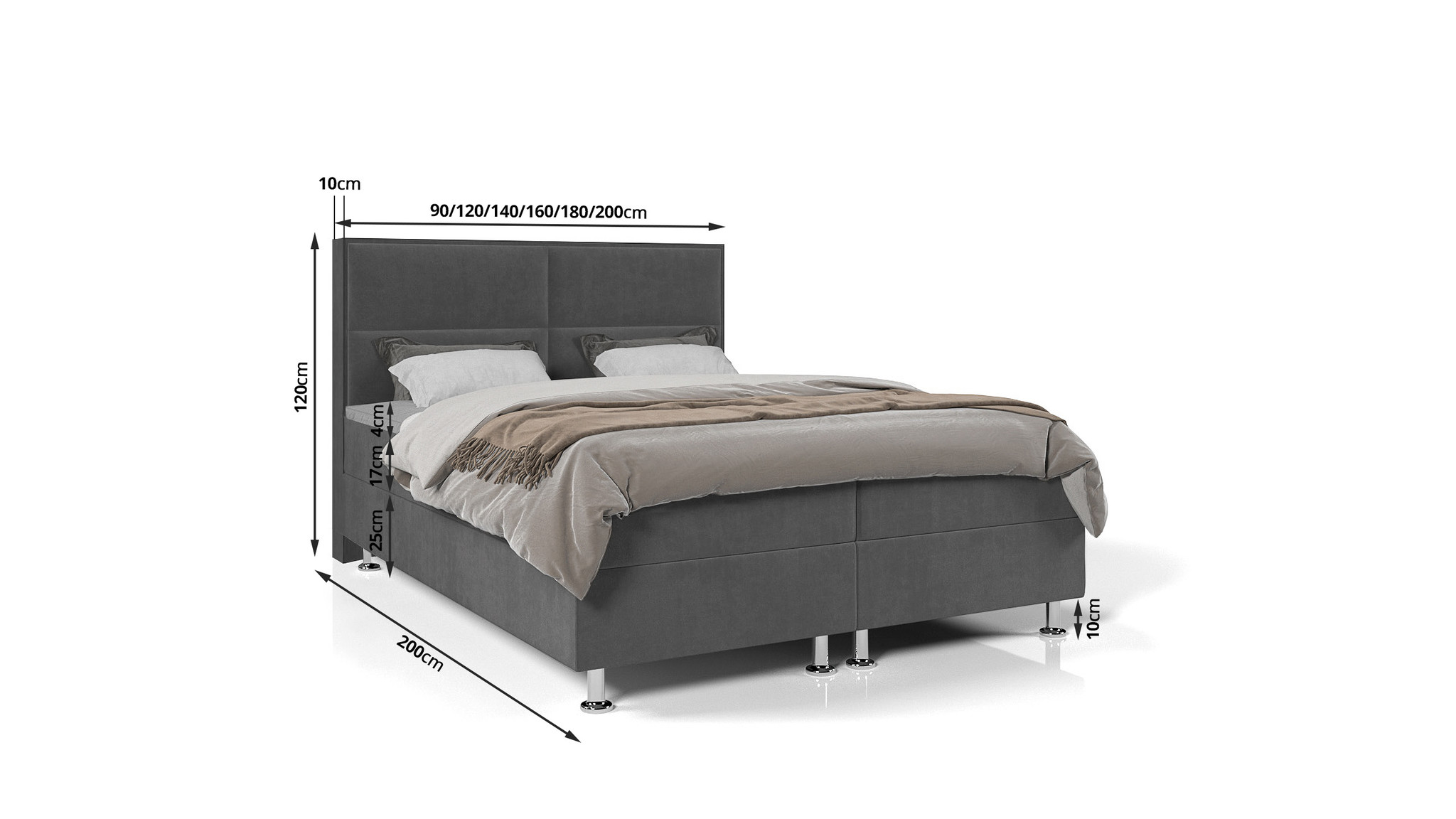 Vaste Boxspring Pasen met 30 cm Boxen