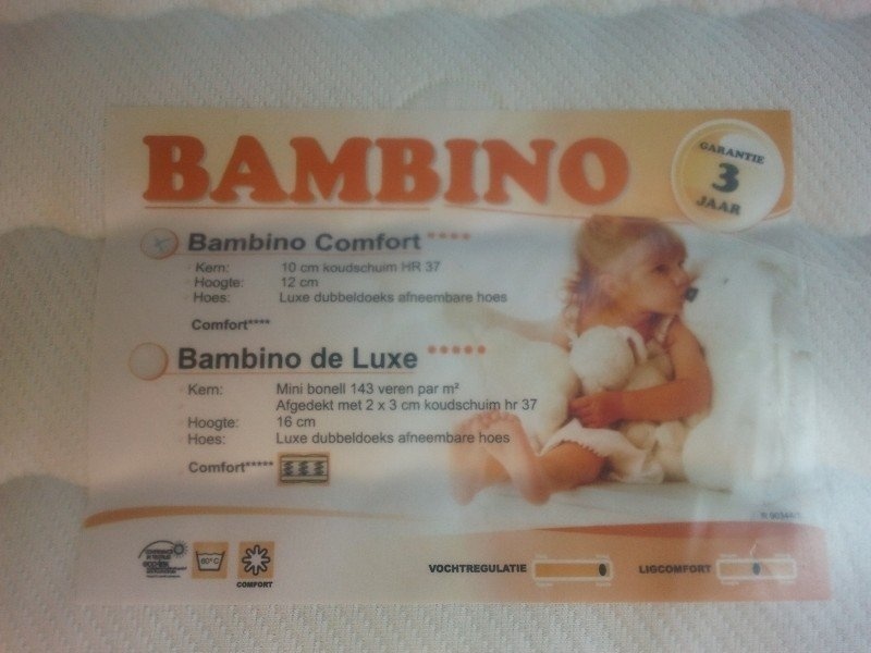 Bambino Deluxe 16 cm 70 x 150 Bonellvering Peutermatras