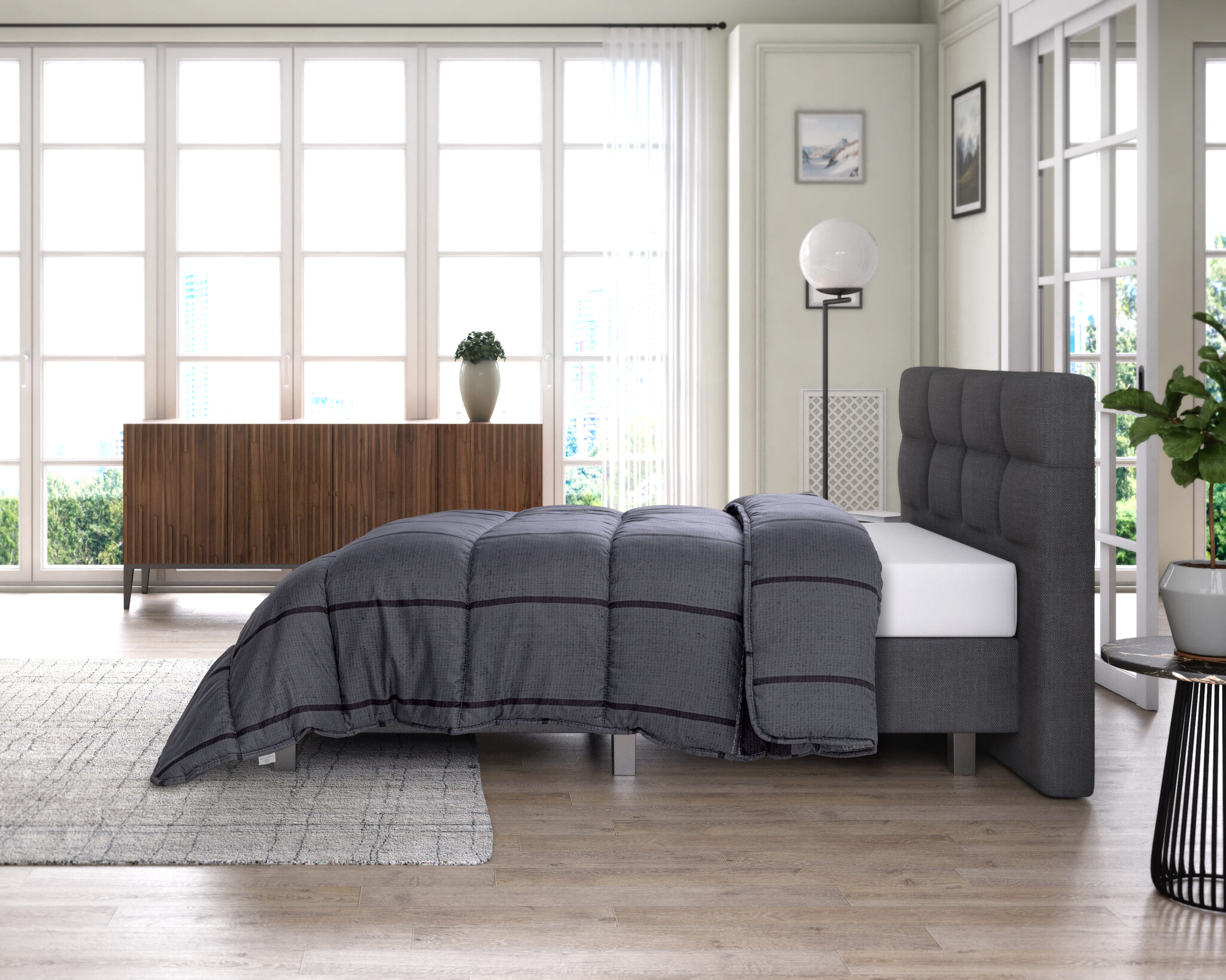 Lazy Dekbed - All-in-one | Kees antraciet - Dekbed en dekbedovertrek in 1