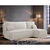 Hoekbank Ribstof Karlito - Universeel - Slaapbank met opbergruimte zonder armleuningen