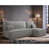 Hoekbank Ribstof Karlito - Universeel - Slaapbank met opbergruimte zonder armleuningen