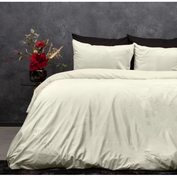 Dreamhouse Velvet Uni Dekbedovertrek Creme