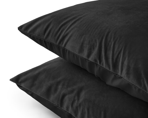 Velvet Kussensloop Fluweel Zwart (2 in 1)