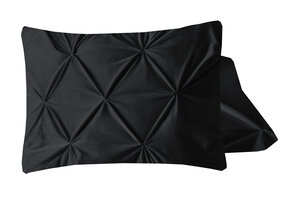 Velvet Pintuck Kussensloop Fluweel Zwart (2 in 1)