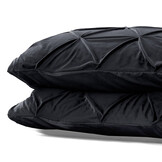 Velvet Pintuck Kussensloop Fluweel Zwart (2 in 1)