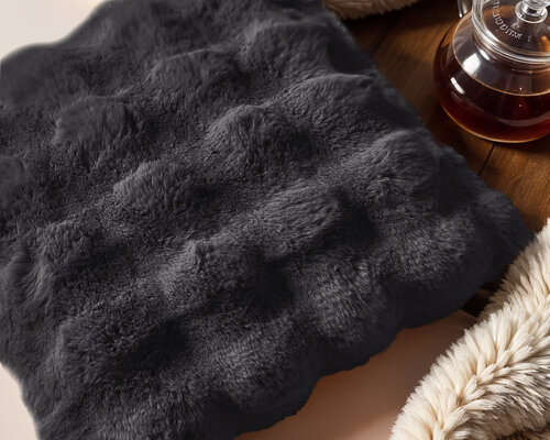 Pom Rabbit Fur - sierkussen Antraciet (50 x 50)