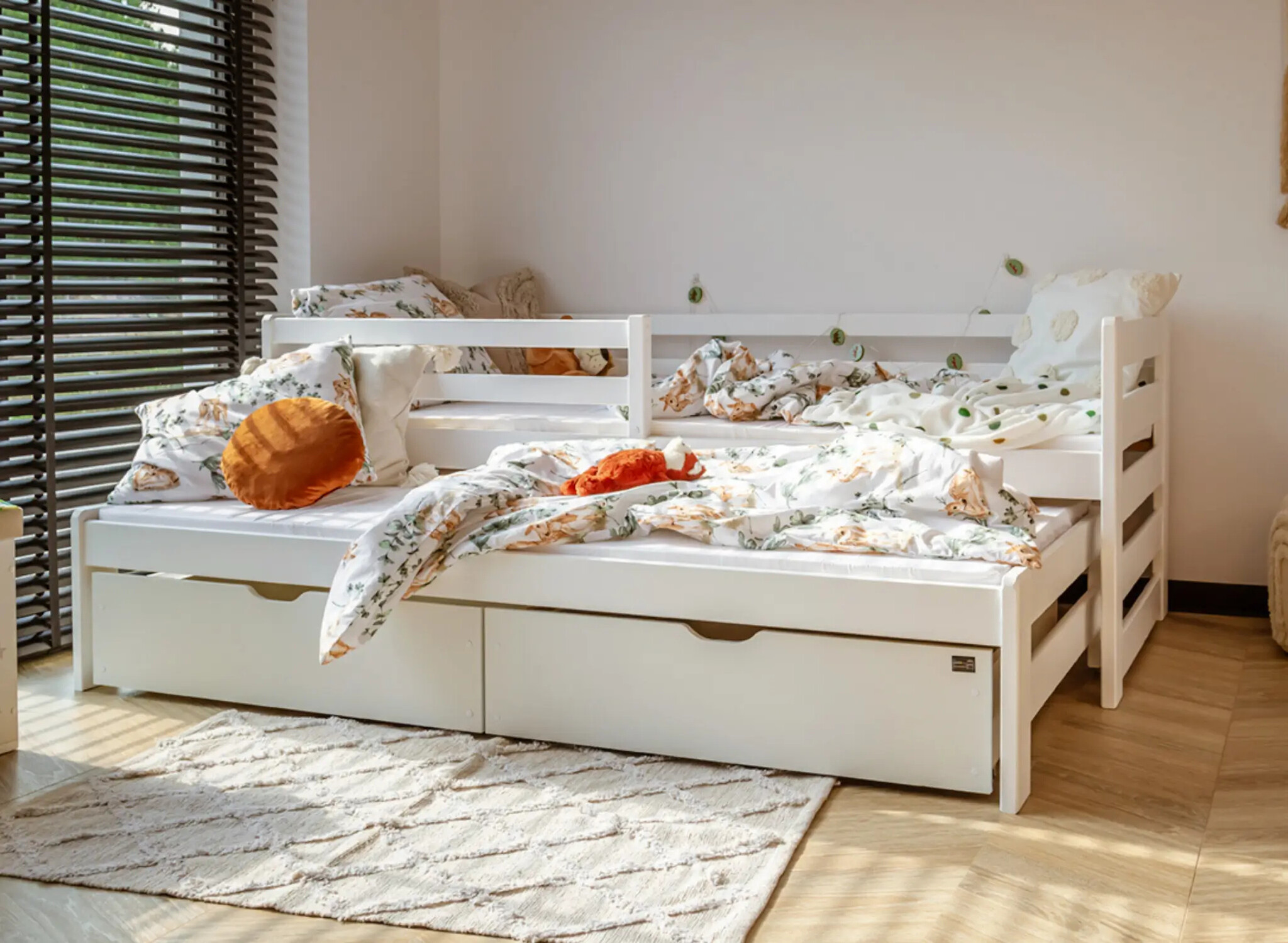 Halfhoogslaper met opbergruimte Simon - 2 persoons Kinderbed - Direct Leverbaar!