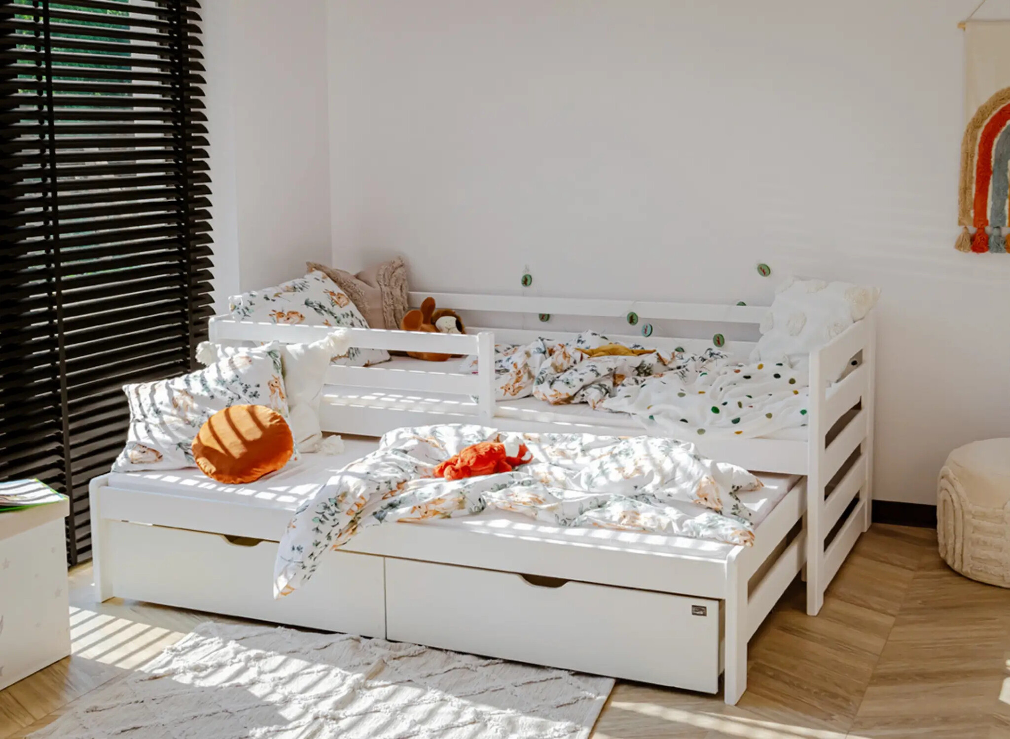 Halfhoogslaper met opbergruimte Simon - 2 persoons Kinderbed - Direct Leverbaar!
