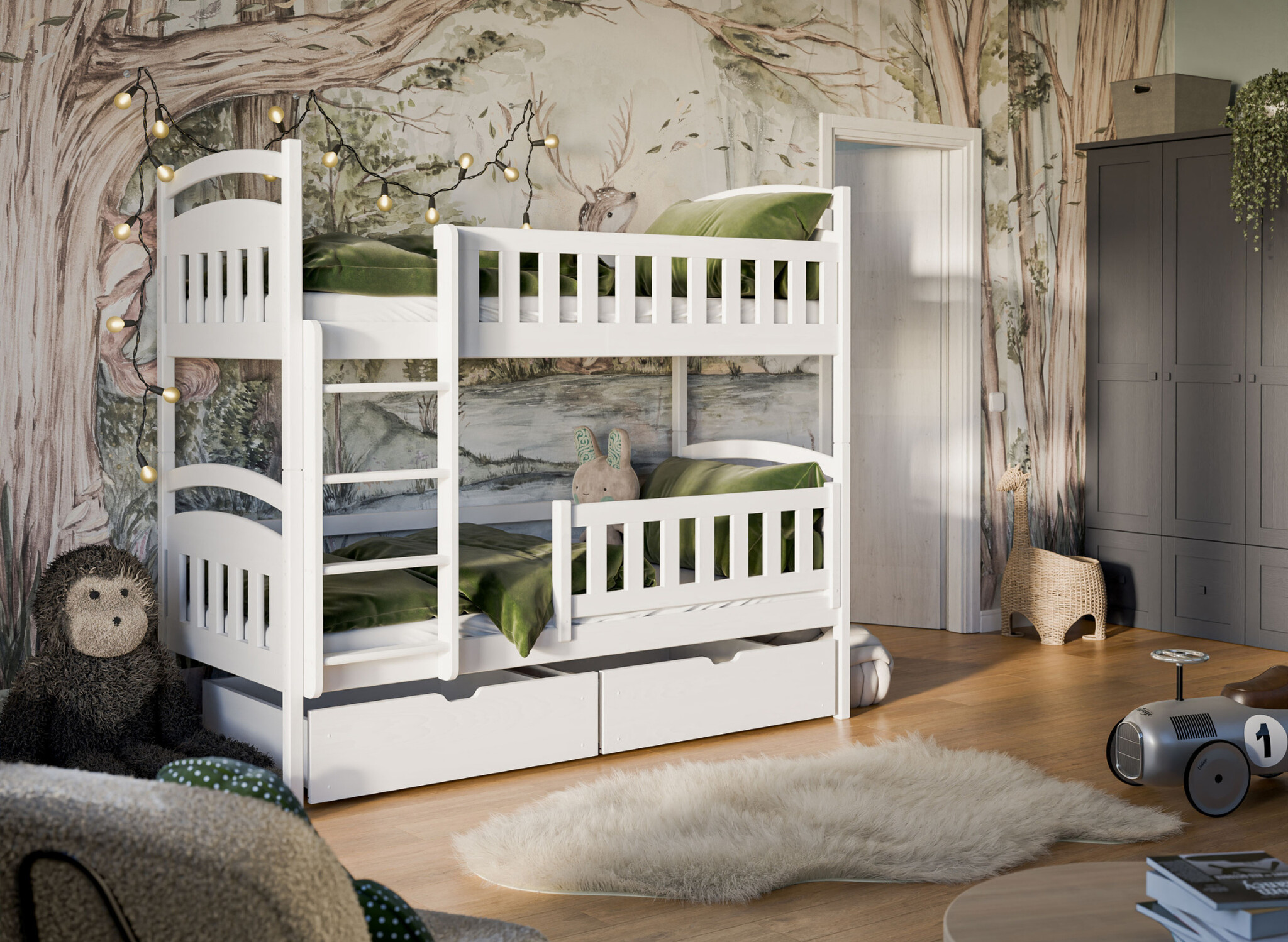 Stapelbed met lade Ilias - 2-persoons - Kinderbed - Direct Leverbaar!