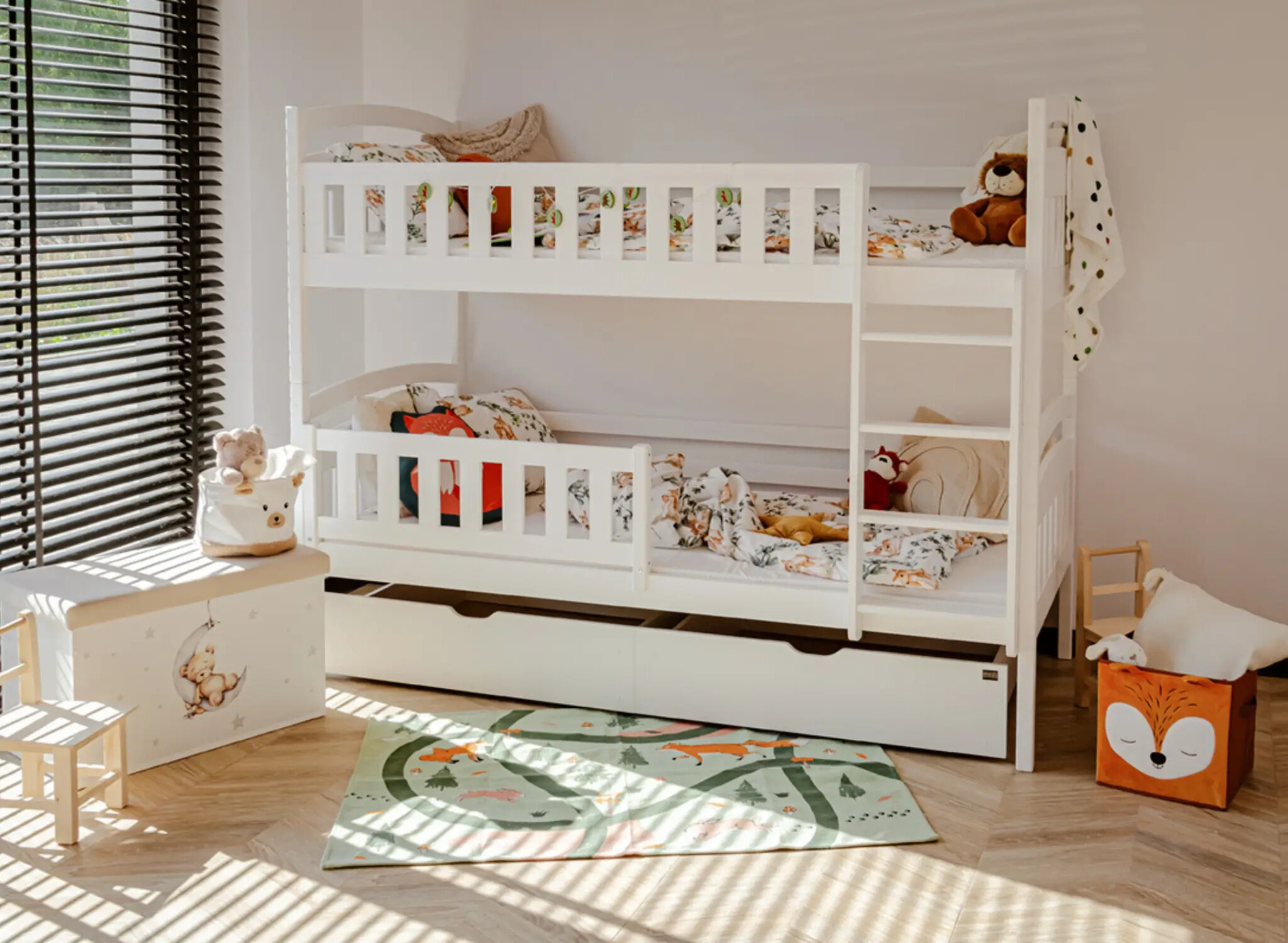 Stapelbed 2 persoons met lade Ilias - 90 x 200 - Kinderbed - Direct Leverbaar!