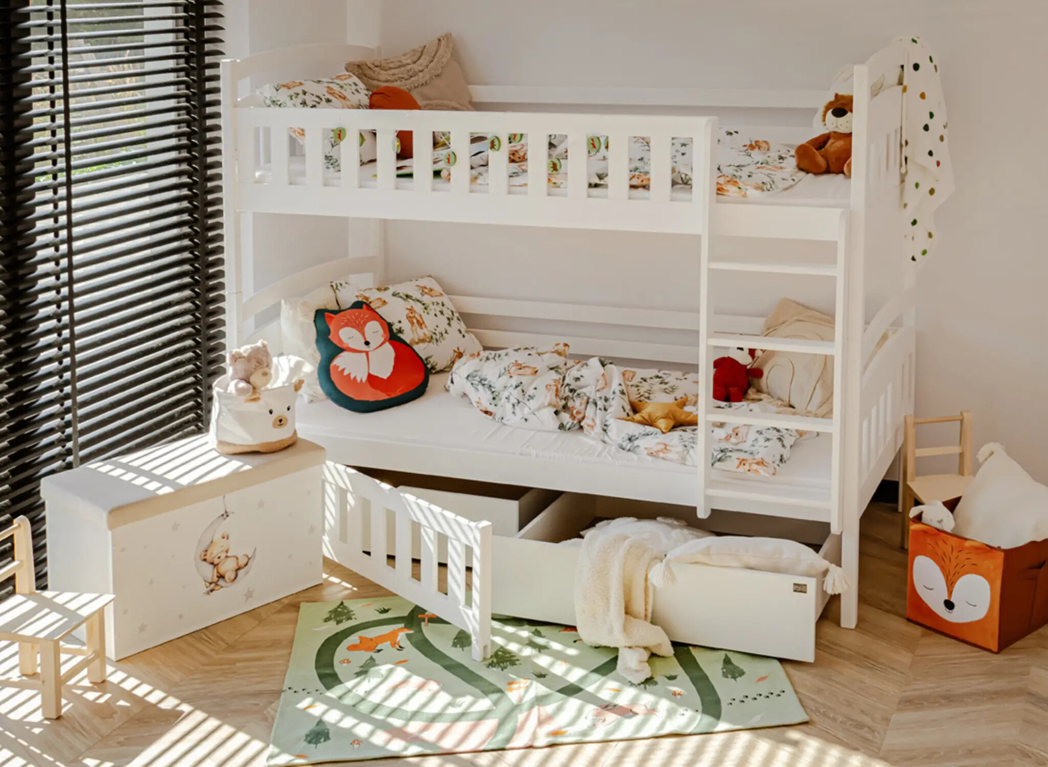 Stapelbed 2 persoons met lade Ilias - 90 x 200 - Kinderbed - Direct Leverbaar!