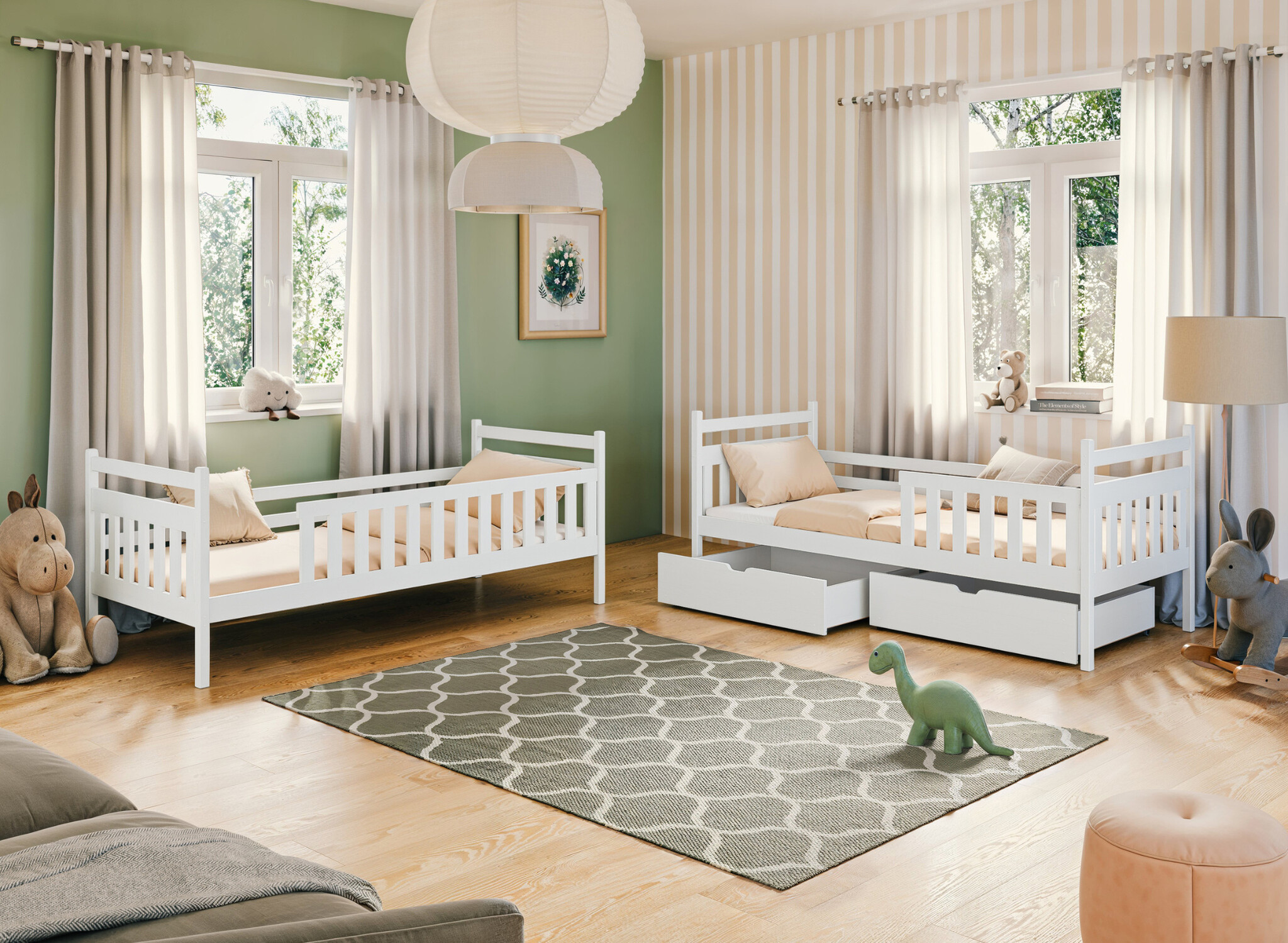 Stapelbed 2 persoons met lade Mira - 90 x 200 - Kinderbed - Direct Leverbaar!