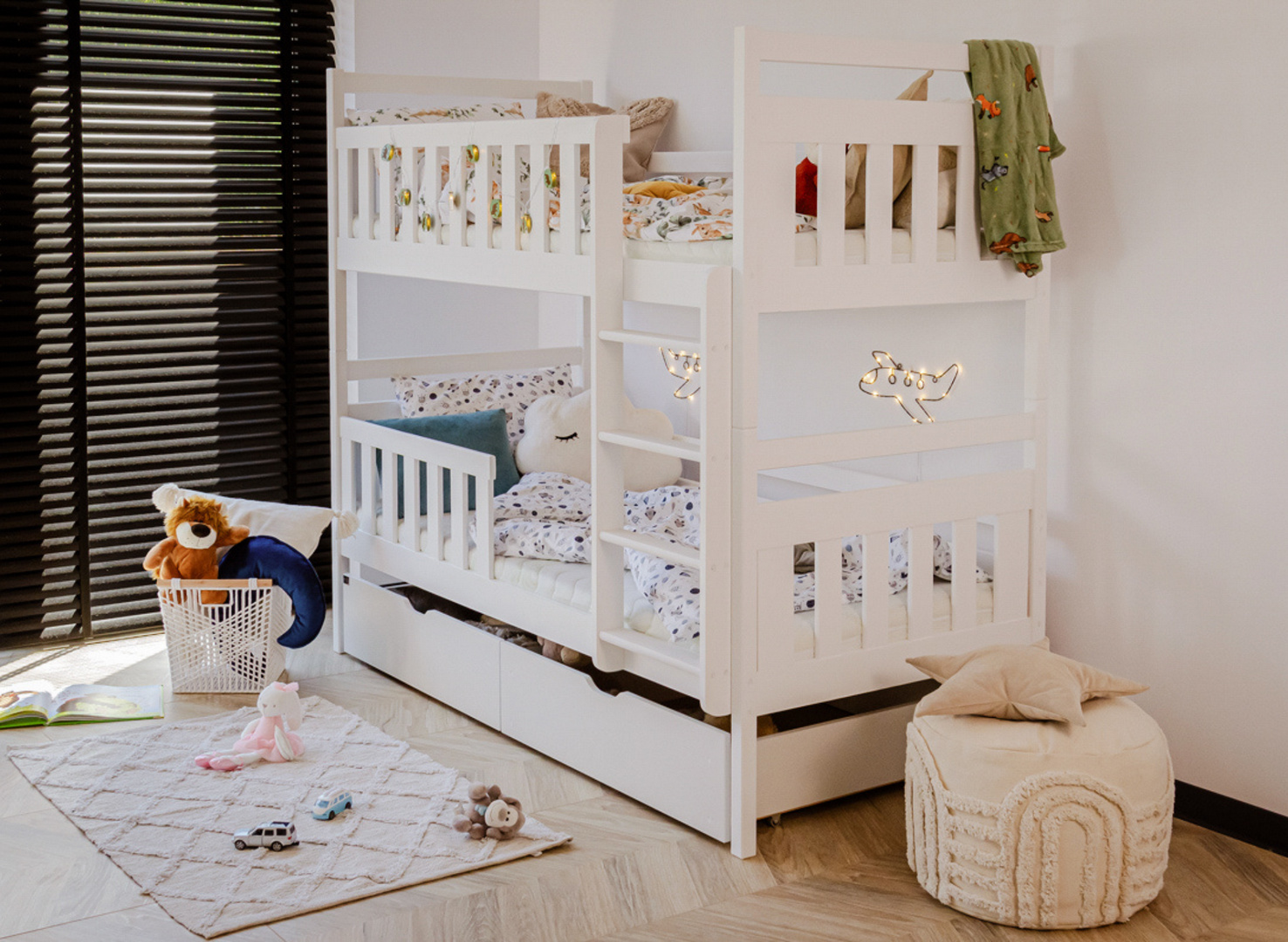 Stapelbed 2 persoons met lade Mira - 90 x 200 - Kinderbed - Direct Leverbaar!