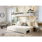 Hoogslaper met Slaapbank Sophie - Ribstof Creme - 90 x 200/ 140  x 200 - Leverbaar in 10 kleuren!