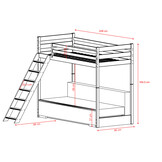 Hoogslaper met Bedbank Sophie - 90 x 200/ 140 x 200 - Leverbaar in 8 kleuren!