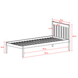 Kinderbed Mart - 1-persoons - 90 x 200 - Wit