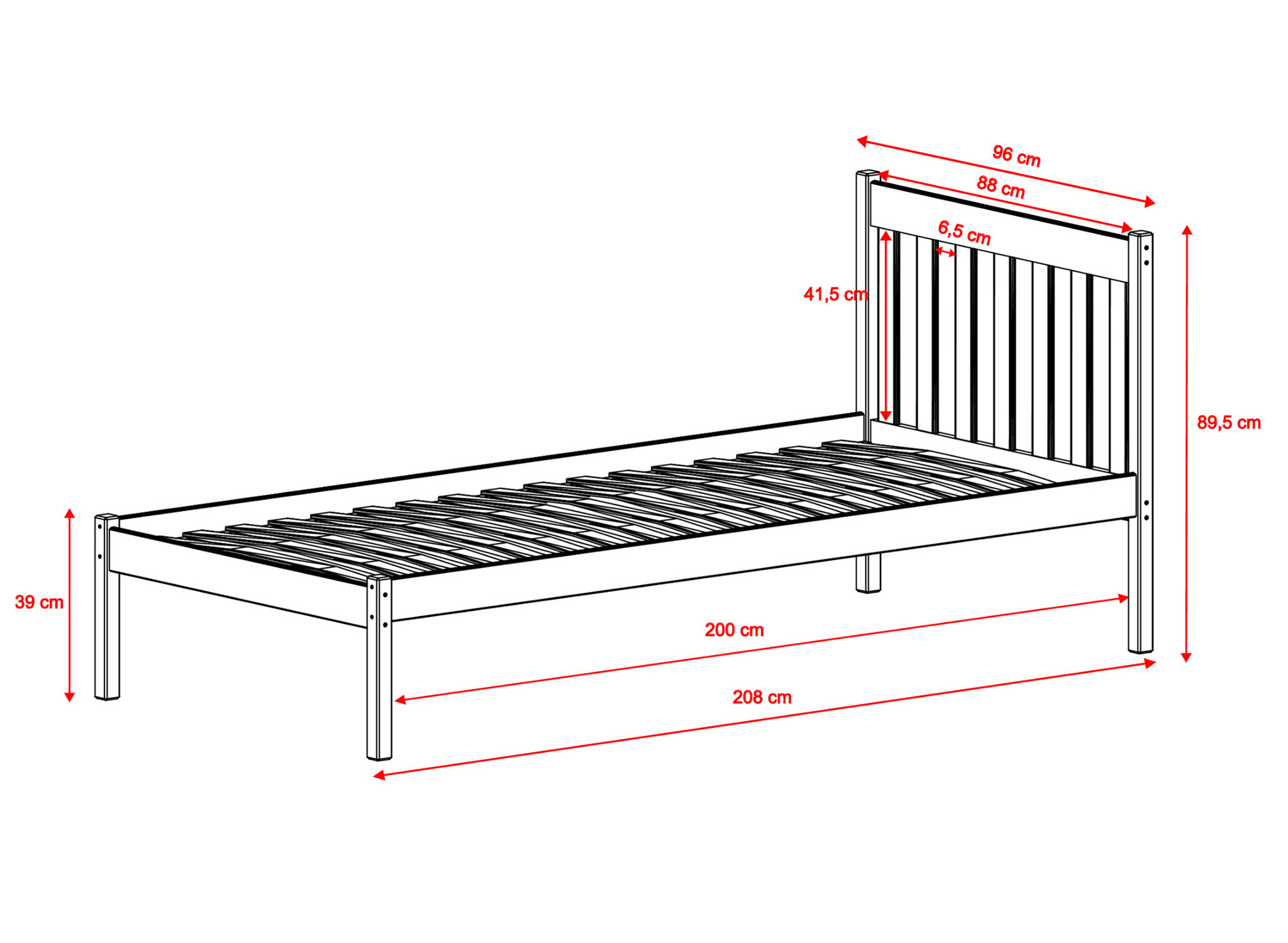 Kinderbed Mart - 1 persoons bed - 90 x 200 - Direct Leverbaar!