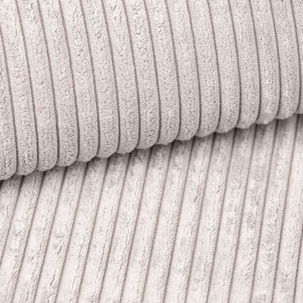OP=OP Hoekbank Ribstof Karlo Grijs/Beige - Universeel - Slaapbank met opbergruimte
