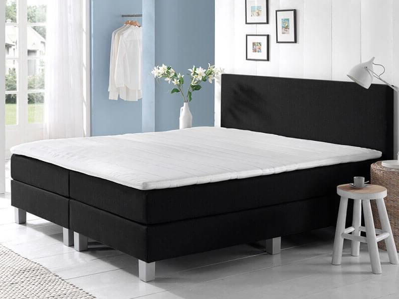 OP=OP Boxspring Basic 180 x 200 Skai Zwart incl. Pocketboxen XL