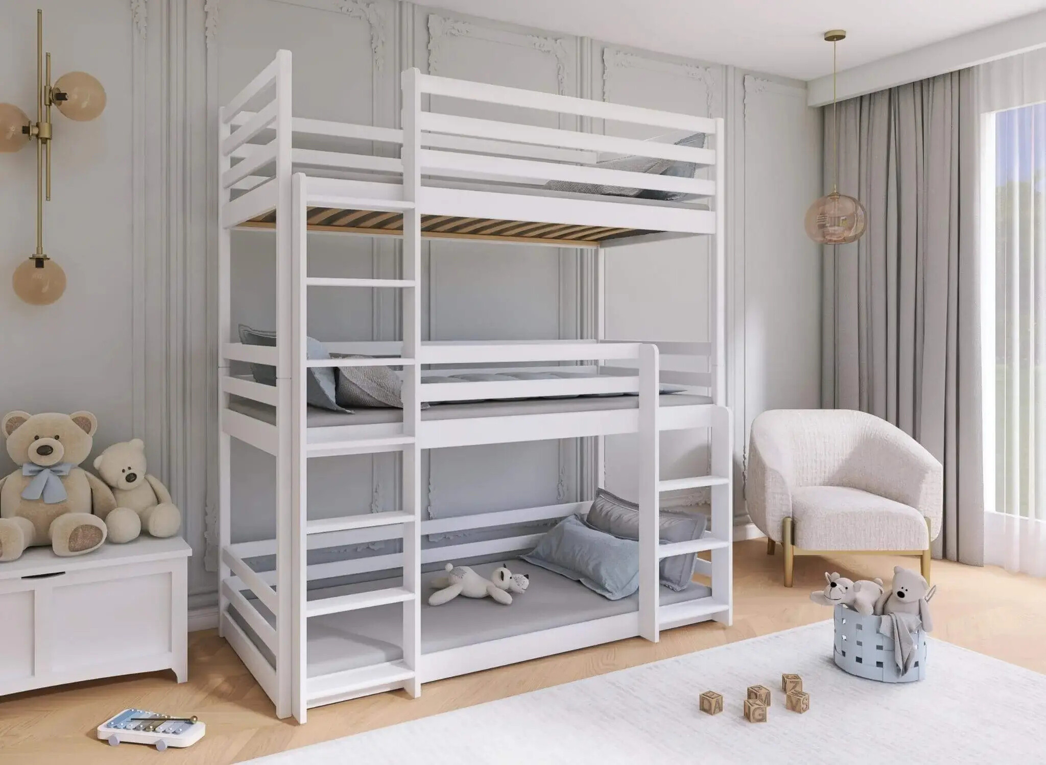 Stapelbed 3 persoons Teun - Direct Leverbaar!