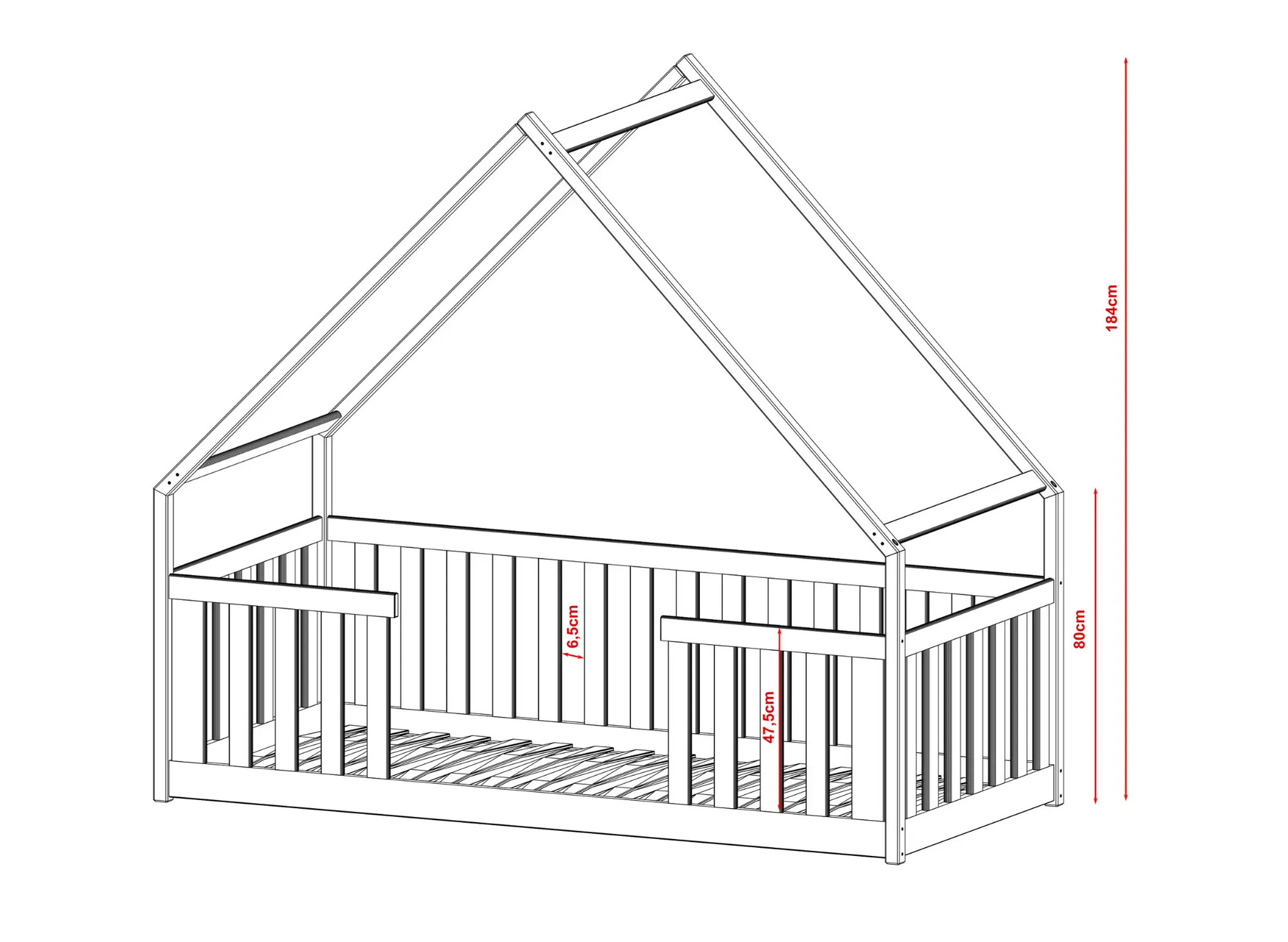 Huisbed Beau - Kinderbed - Leverbaar in 6 kleuren!