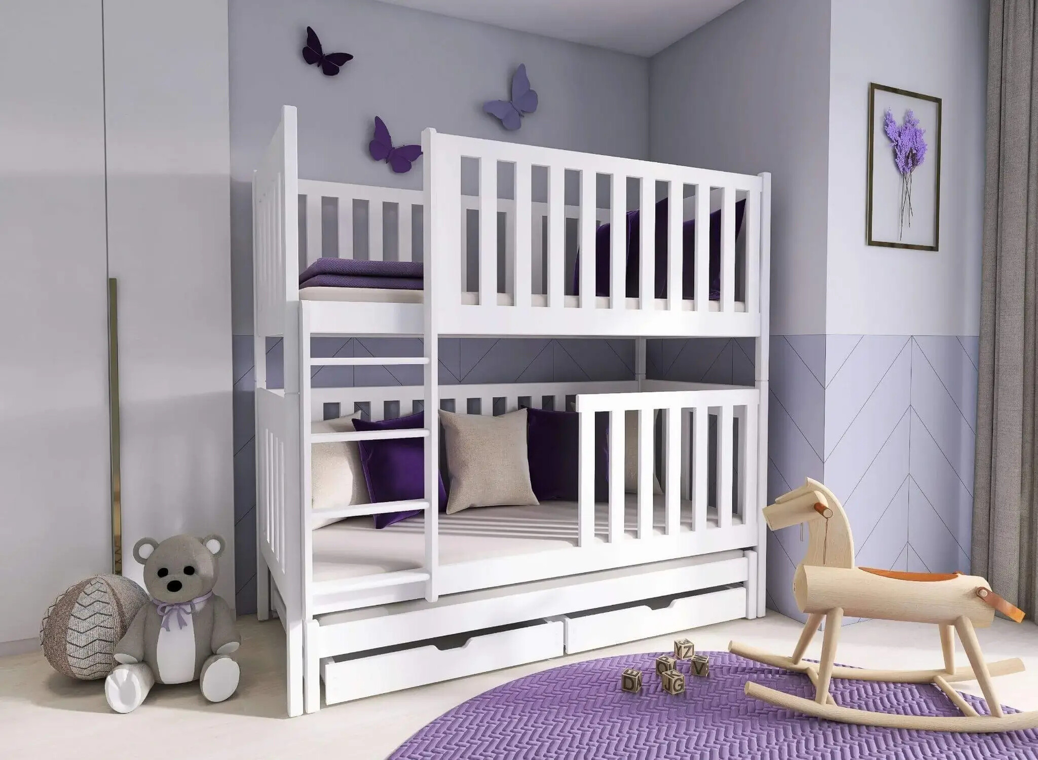 Stapelbed met Lade Emma - 3-persoons - Kinderbed - Direct Leverbaar!
