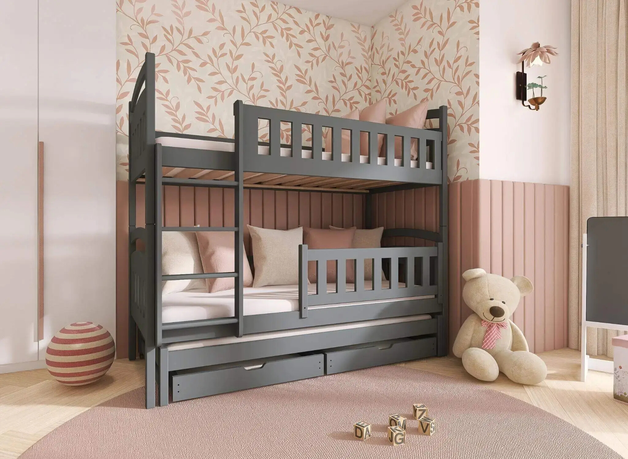 Stapelbed met Lade Bas - 3-persoons - Kinderbed - Direct Leverbaar!