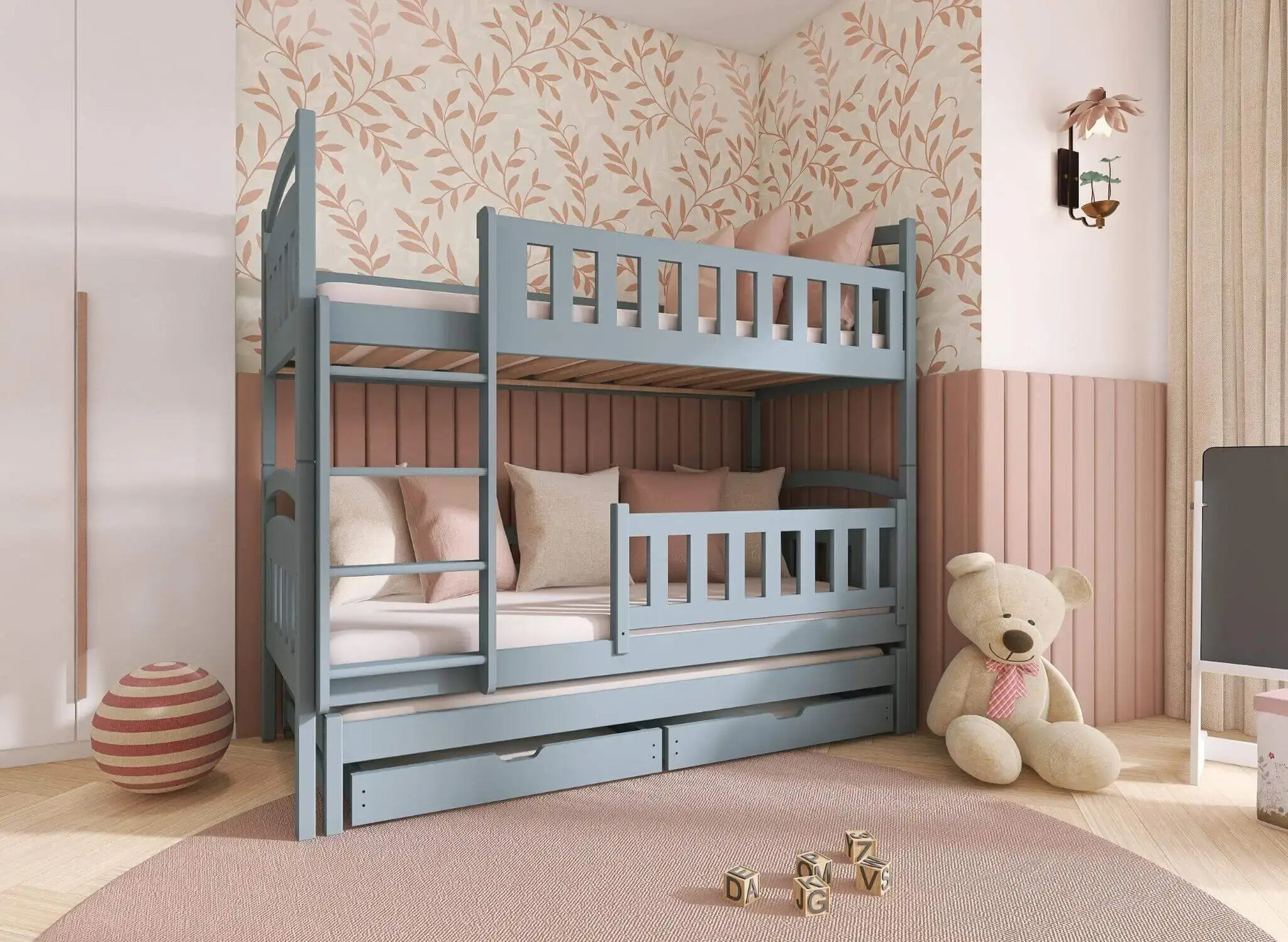 Stapelbed met Lade Bas - 3-persoons - Kinderbed - Direct Leverbaar!