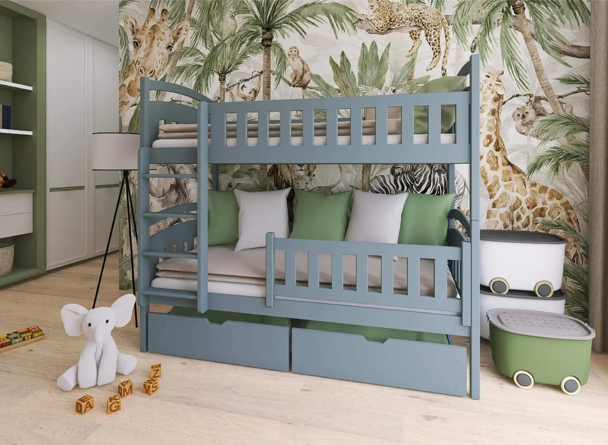 Stapelbed met Lade Ilias - 2-persoons - Kinderbed - Leverbaar in 6 kleuren!