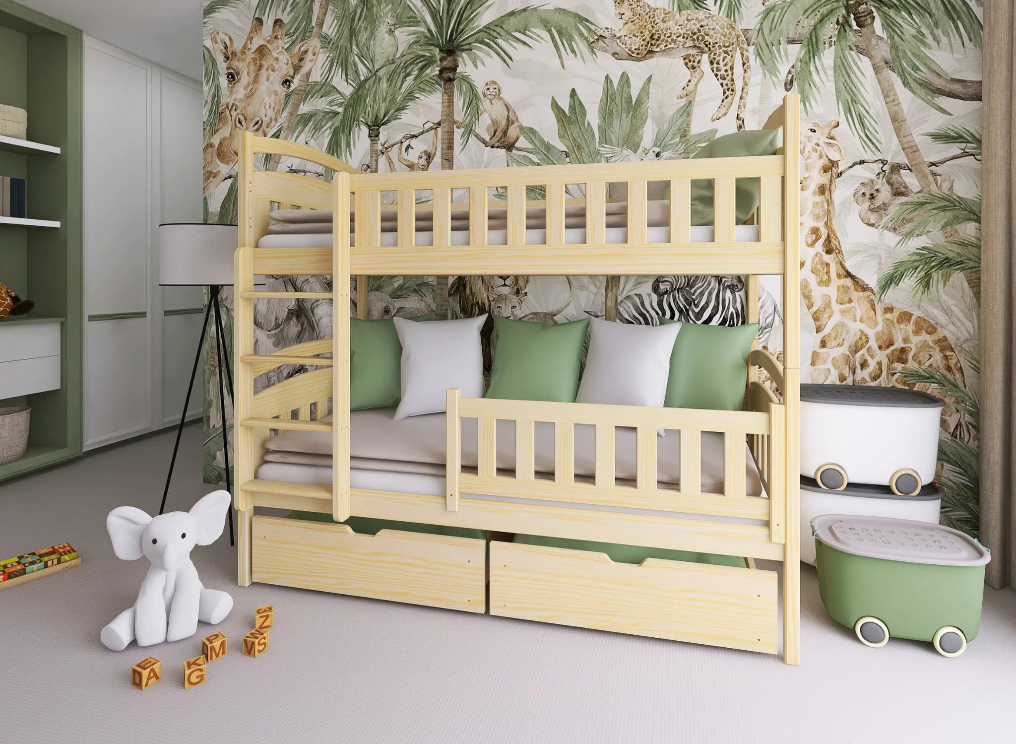 Stapelbed met Lade Ilias - 2-persoons - Kinderbed - Leverbaar in 6 kleuren!