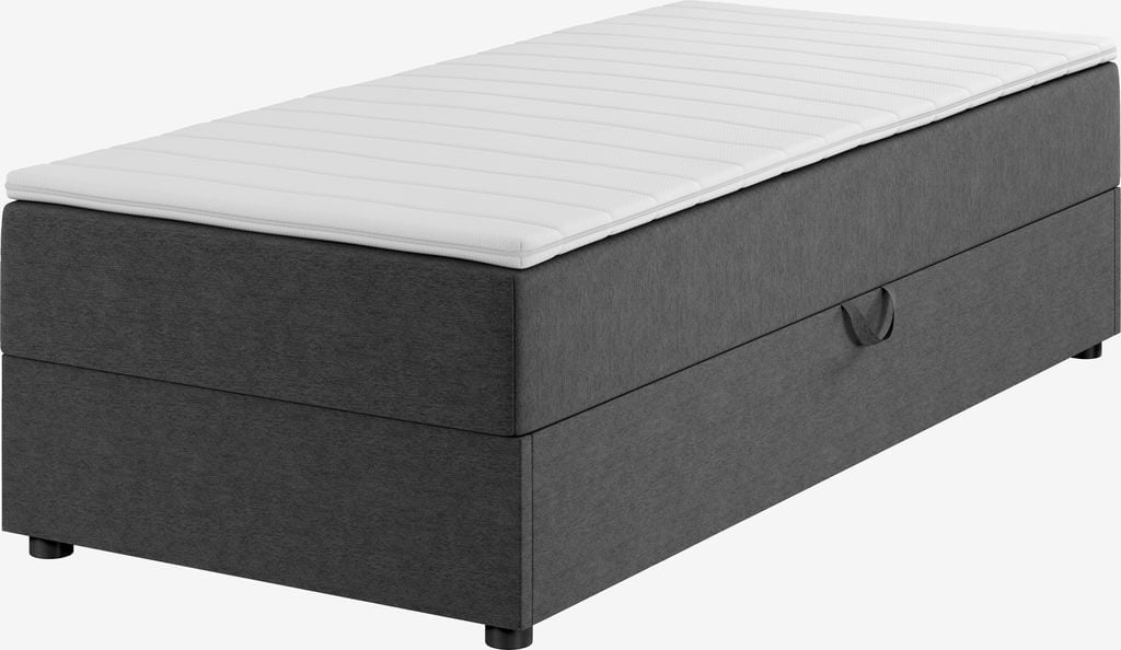OP=OP Opberg Boxspring Box 90 x 200 Velvet Zwart - Incl. Matras